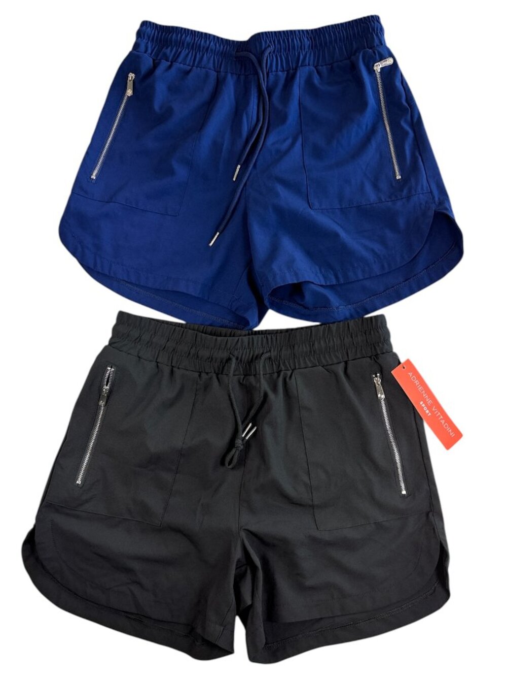 Adrienne Vittadini Set of 2 Women Small Shorts Black NWT Blue EUC Liner Pockets
